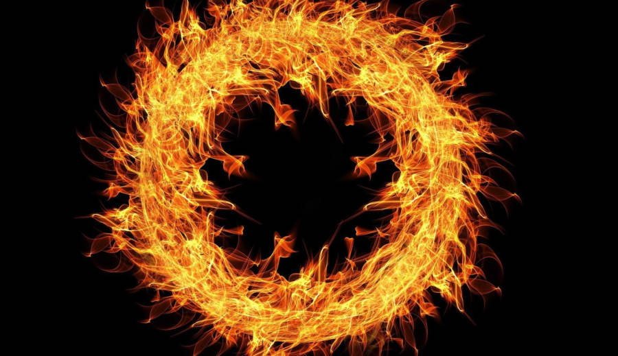 Eldring runt nymånen